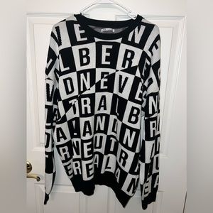 Mens XL black and white Zara sweater.